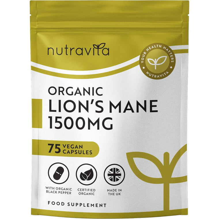 Organic Lions Mane 1500mg - 75 Capsules