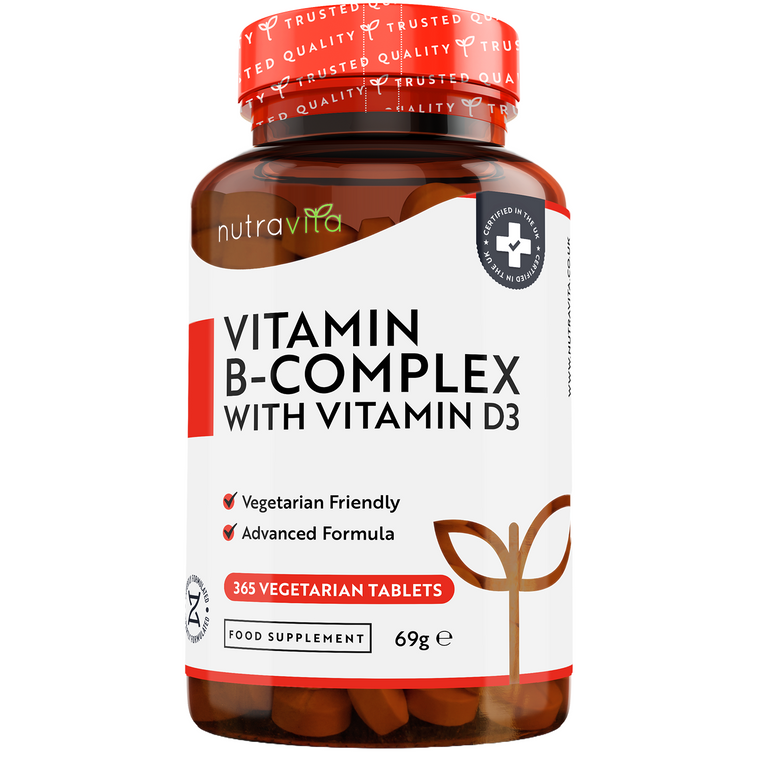Vitamin B-Komplex mit Vitamin B12 und D3 365 Tabletten