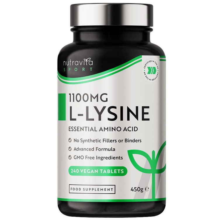 L-Lysine 1100mg Hochdosiert - 240 Vegane Tabletten