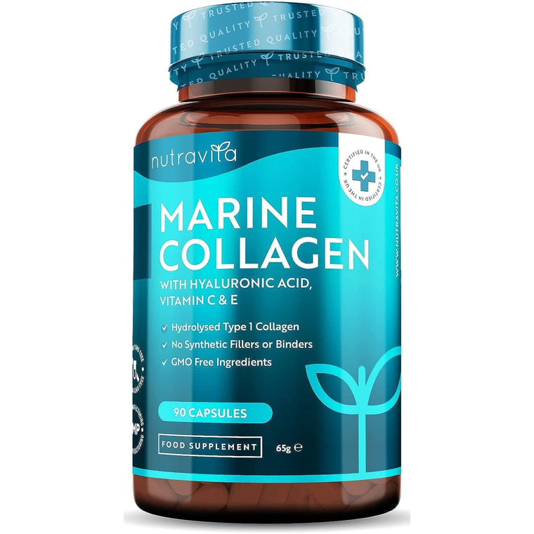 Hydrolysiertes Marines Kollagen 1000mg mit Hyaluronsäure 90 Kapseln