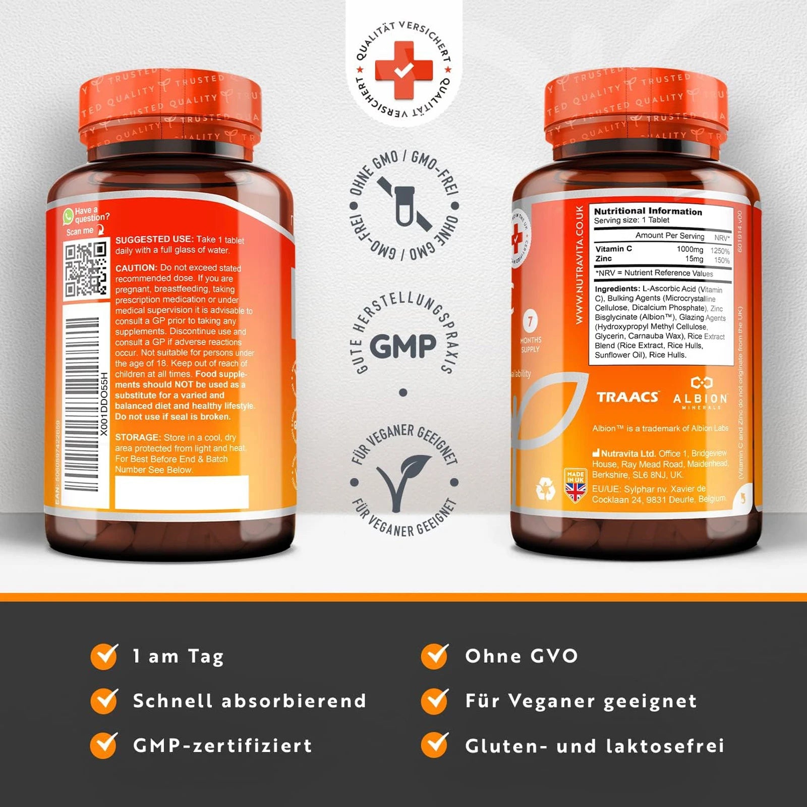 Vitamin C High Dose 1000 mg and Zinc 15 mg