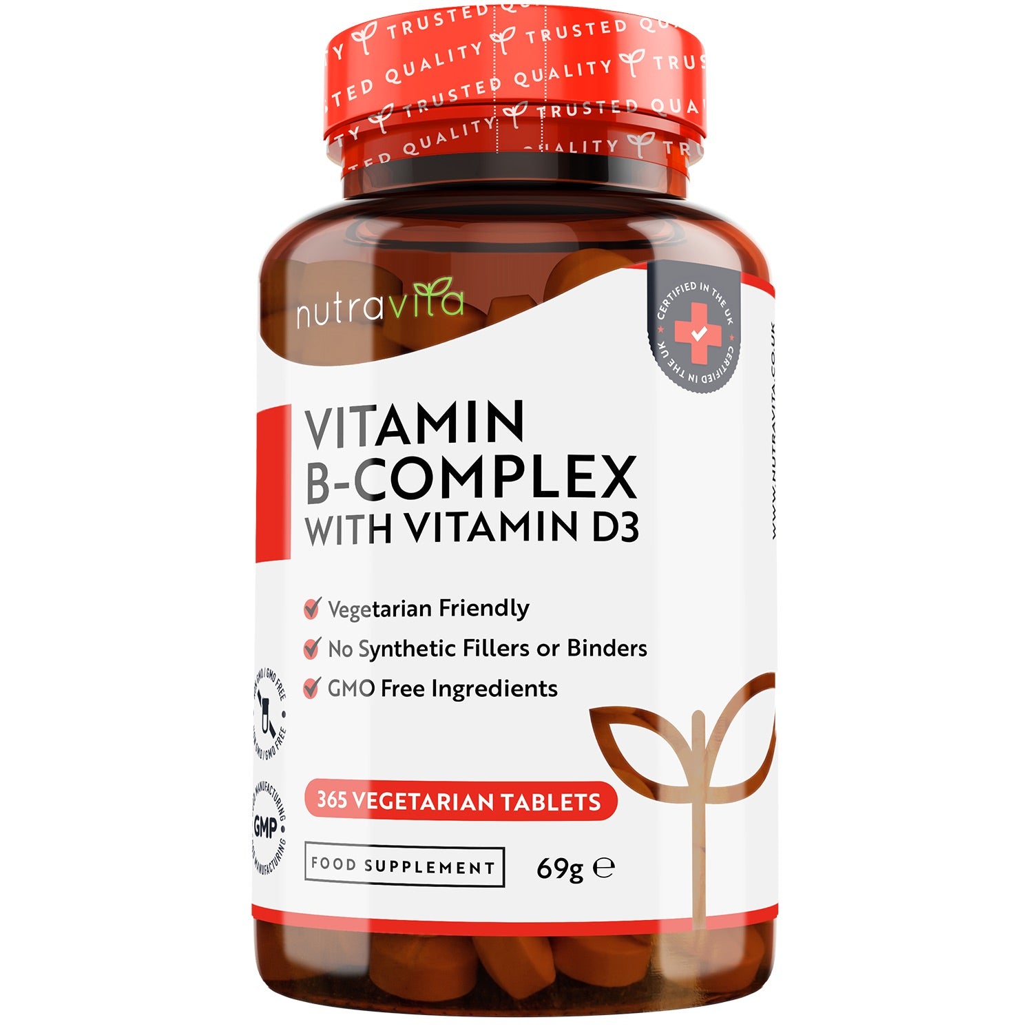 Vitamin B-Komplex mit Vitamin B12 und D3 365 Tabletten
