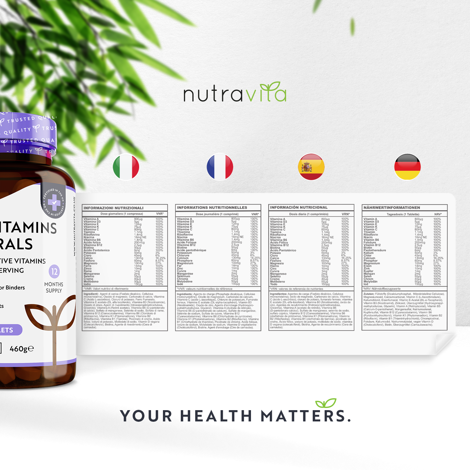 Multivitamine - 26 wichtige Inhaltsstoffe 365 Tabletten